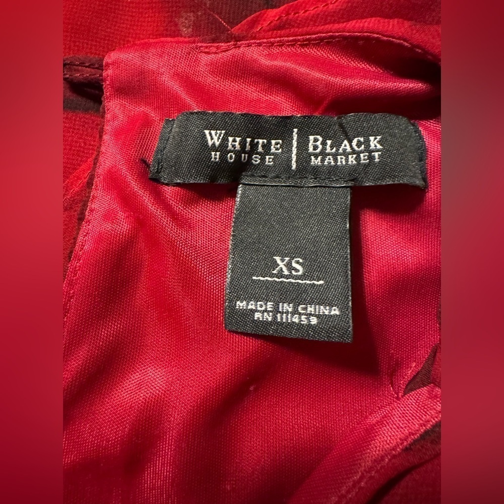 WHBM Rose Print Tiered Chiffon Ruffle Dress - Picture 7 of 8